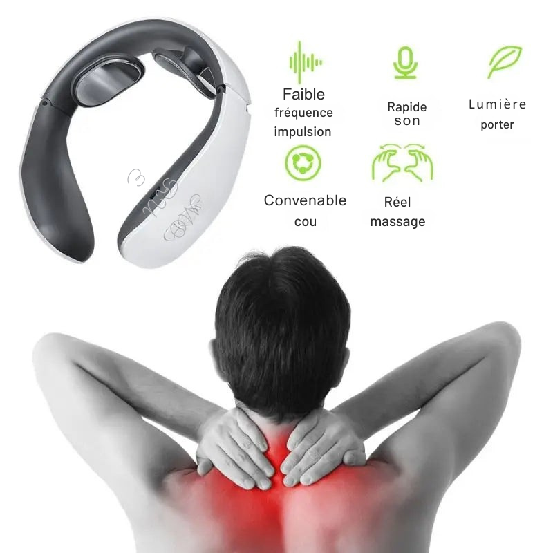Masseur de Cou Chauffant- Soulage les Douleurs et le Stress en Quelques Minutes