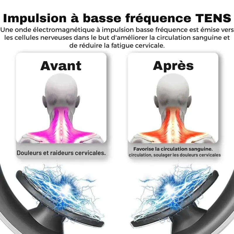 Masseur de Cou Chauffant- Soulage les Douleurs et le Stress en Quelques Minutes