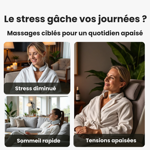 Masseur de Cou Chauffant- Soulage les Douleurs et le Stress en Quelques Minutes
