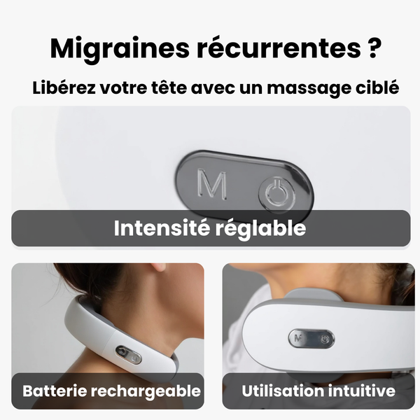 Masseur de Cou Chauffant- Soulage les Douleurs et le Stress en Quelques Minutes