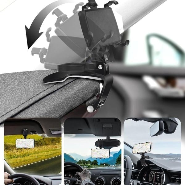 Support de téléphone de voiture rotatif à 360 degrés pour tableau de bord