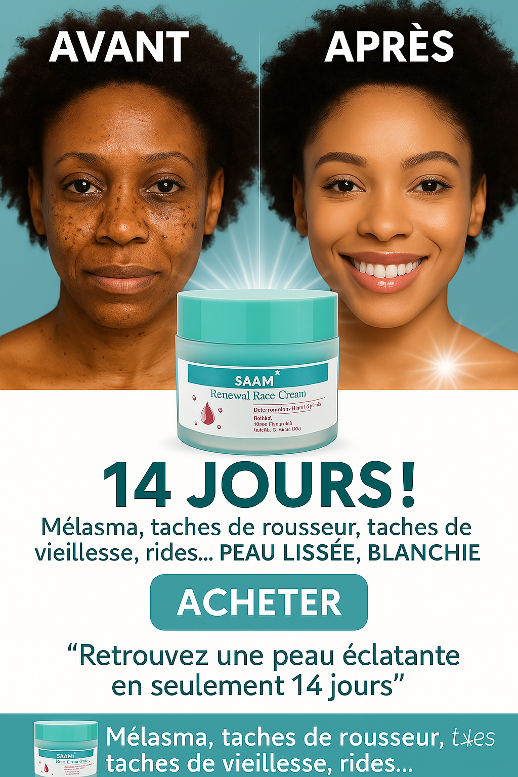 Crème visage régénérante anti-tâches