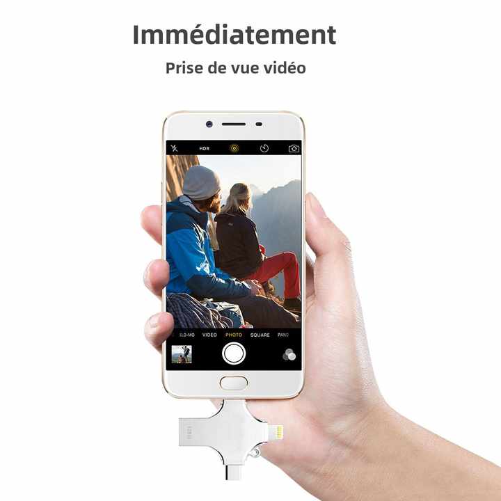 Clé USB Multi-Connecteurs  avec Capacité de 64GB