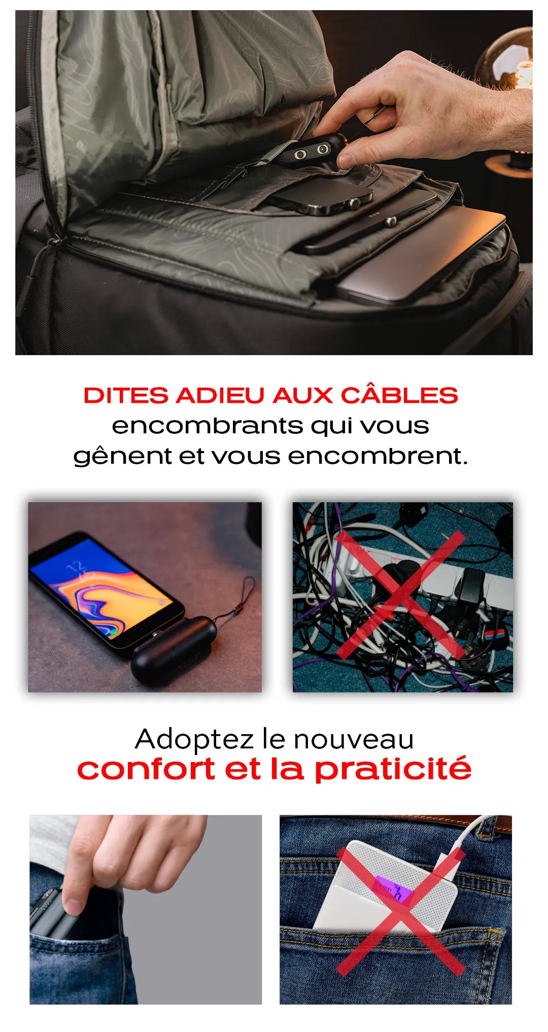 SNAP-N-CHARGE 3000mAh | Power Bank Universelle Magnétique